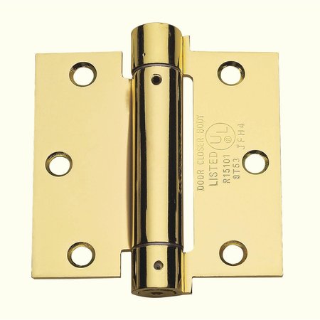 GLOBAL DOOR CONTROLS 3.5 in. x 3.5 in. Bright Brass Steel Spring Hinge (Set of 3) CPS3535-US3-3